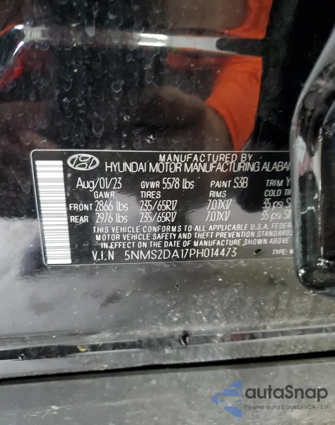 2023 Hyundai Santa Fe Blue из США, поврежденный, VIN 5NMS2DA17PH014473